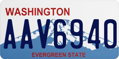 WA license plate AAV6940