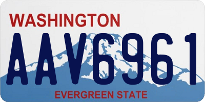 WA license plate AAV6961