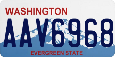 WA license plate AAV6968
