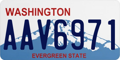 WA license plate AAV6971