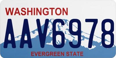 WA license plate AAV6978