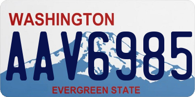 WA license plate AAV6985