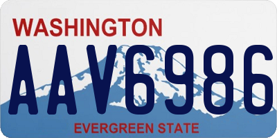 WA license plate AAV6986