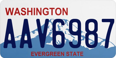 WA license plate AAV6987