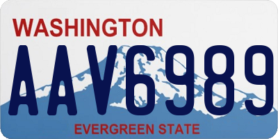 WA license plate AAV6989