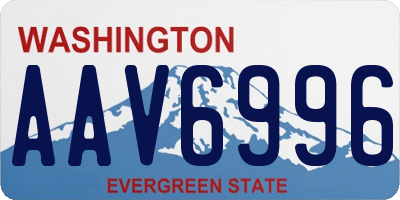 WA license plate AAV6996