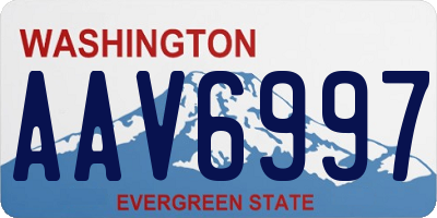 WA license plate AAV6997