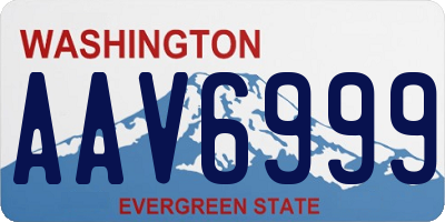 WA license plate AAV6999