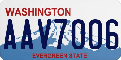 WA license plate AAV7006