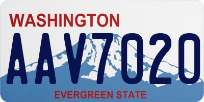 WA license plate AAV7020