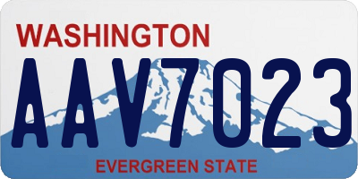 WA license plate AAV7023