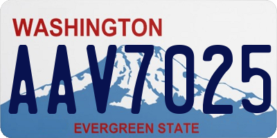 WA license plate AAV7025