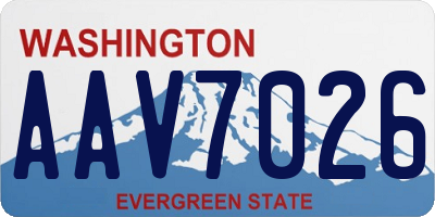 WA license plate AAV7026