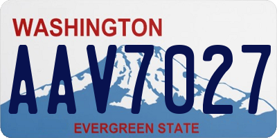 WA license plate AAV7027