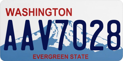WA license plate AAV7028