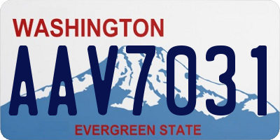 WA license plate AAV7031