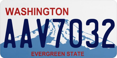 WA license plate AAV7032