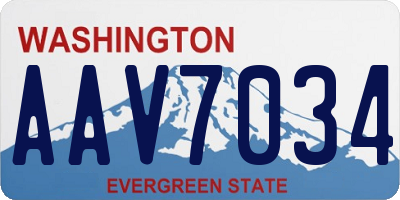 WA license plate AAV7034