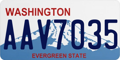 WA license plate AAV7035
