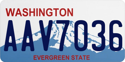 WA license plate AAV7036