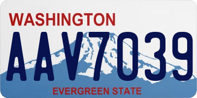 WA license plate AAV7039