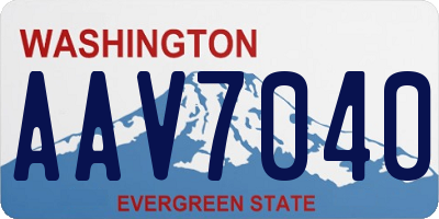 WA license plate AAV7040