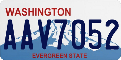 WA license plate AAV7052