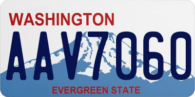 WA license plate AAV7060