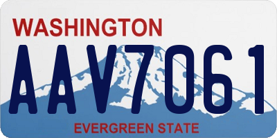 WA license plate AAV7061