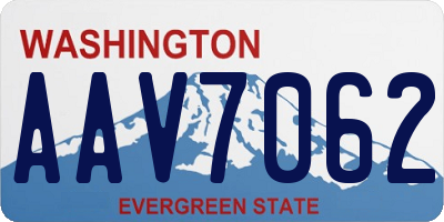 WA license plate AAV7062