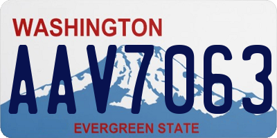 WA license plate AAV7063