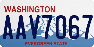 WA license plate AAV7067
