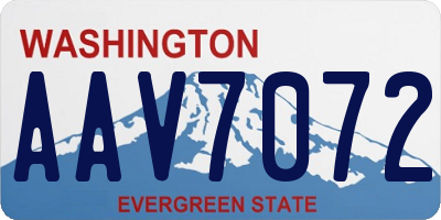 WA license plate AAV7072
