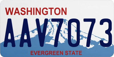 WA license plate AAV7073