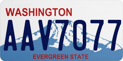 WA license plate AAV7077