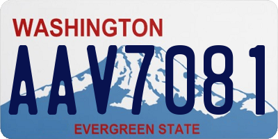 WA license plate AAV7081