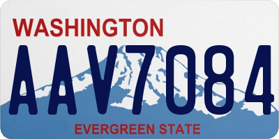 WA license plate AAV7084