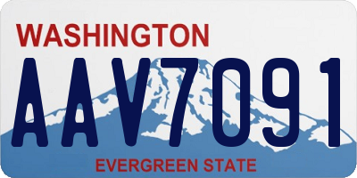 WA license plate AAV7091