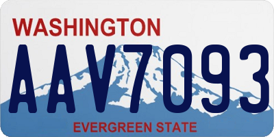 WA license plate AAV7093