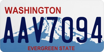 WA license plate AAV7094