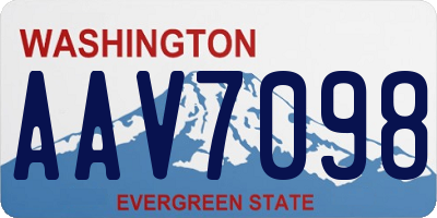 WA license plate AAV7098