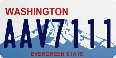 WA license plate AAV7111