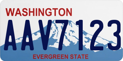 WA license plate AAV7123