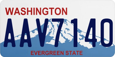 WA license plate AAV7140