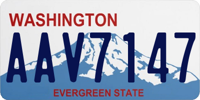 WA license plate AAV7147