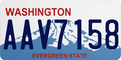 WA license plate AAV7158