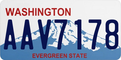 WA license plate AAV7178