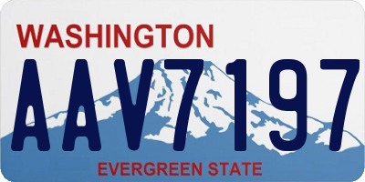 WA license plate AAV7197
