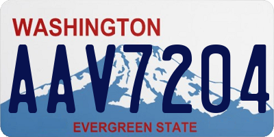 WA license plate AAV7204