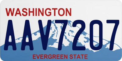 WA license plate AAV7207